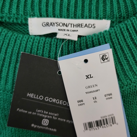 Grayson Threads LUCKY Sweater NWT Green - Picture 7 of 9